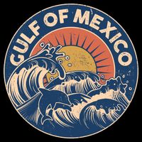 Vintage Retro Gulf of Mexico Emblem Kids T-Shirt