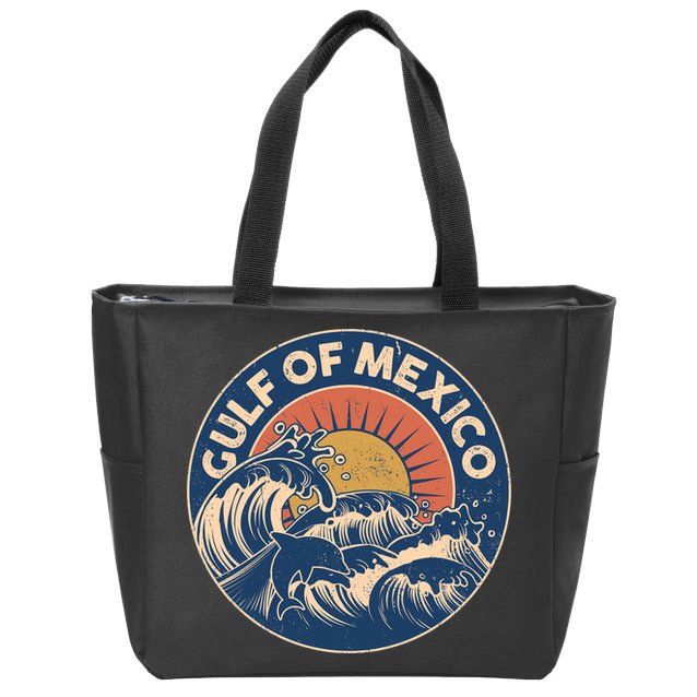 Vintage Retro Gulf of Mexico Emblem Zip Tote Bag