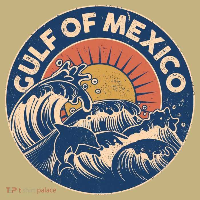 Vintage Retro Gulf of Mexico Emblem T-Shirt