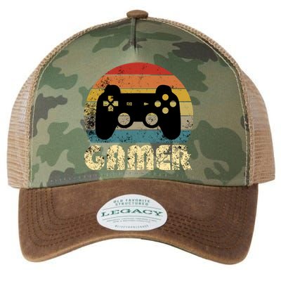 Vintage Retro Gamer Video Game Player Boys Teens Gift Legacy Tie Dye Trucker Hat