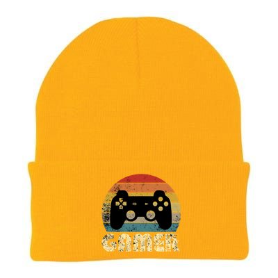 Vintage Retro Gamer Video Game Player Boys Teens Gift Knit Cap Winter Beanie