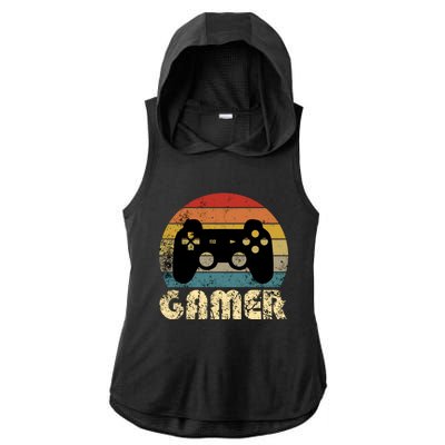 Vintage Retro Gamer Video Game Player Boys Teens Gift Ladies PosiCharge Tri-Blend Wicking Draft Hoodie Tank