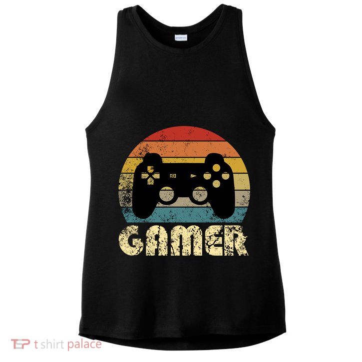 Vintage Retro Gamer Video Game Player Boys Teens Gift Ladies PosiCharge Tri-Blend Wicking Tank
