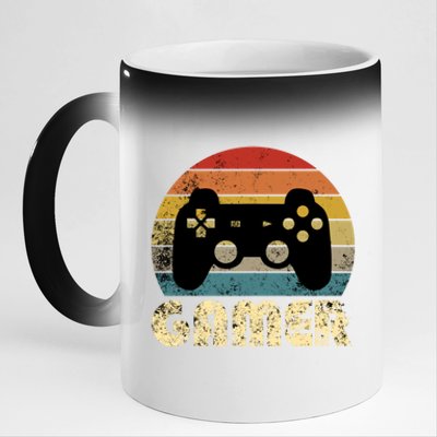 Vintage Retro Gamer Video Game Player Boys Teens Gift 11oz Black Color Changing Mug