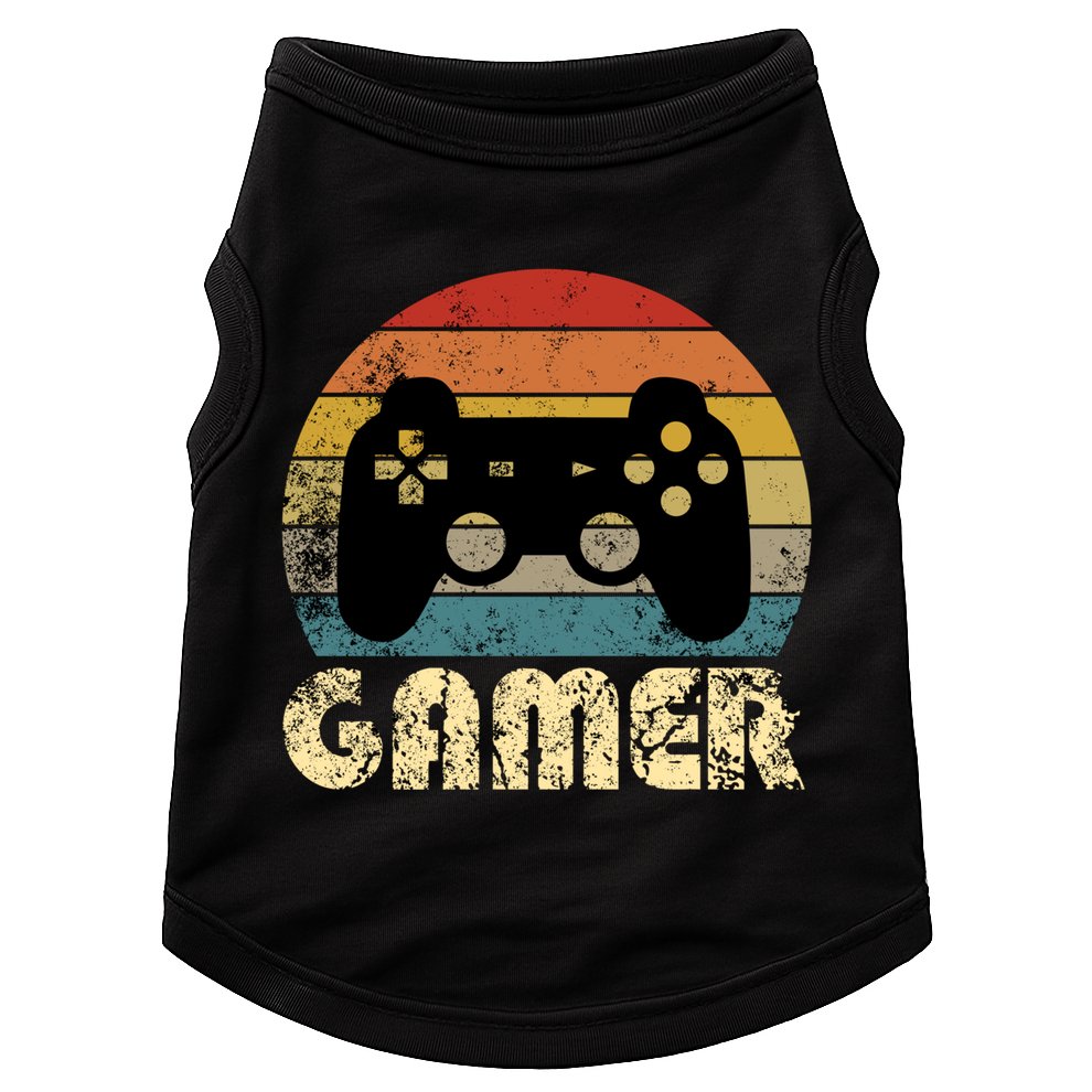 Vintage Retro Gamer Video Game Player Boys Teens Gift Doggie Tank