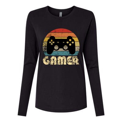 Vintage Retro Gamer Video Game Player Boys Teens Gift Womens Cotton Relaxed Long Sleeve T-Shirt