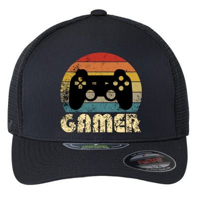 Vintage Retro Gamer Video Game Player Boys Teens Gift Flexfit Unipanel Trucker Cap