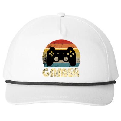 Vintage Retro Gamer Video Game Player Boys Teens Gift Snapback Five-Panel Rope Hat