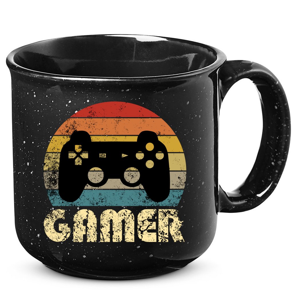Vintage Retro Gamer Video Game Player Boys Teens Gift 15oz Campfire Ceramic Mug