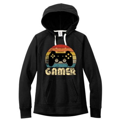 Vintage Retro Gamer Video Game Player Boys Teens Gift Women's Fleece Hoodie