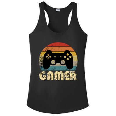 Vintage Retro Gamer Video Game Player Boys Teens Gift Ladies PosiCharge Competitor Racerback Tank