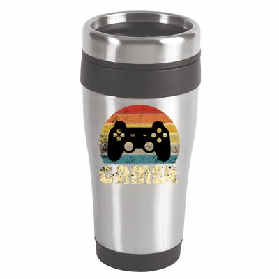 Vintage Retro Gamer Video Game Player Boys Teens Gift 16oz Travel Tumbler