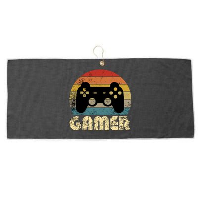 Vintage Retro Gamer Video Game Player Boys Teens Gift Large Microfiber Waffle Golf Towel