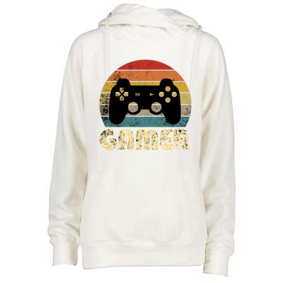 Vintage Retro Gamer Video Game Player Boys Teens Gift Womens Funnel Neck Pullover Hood