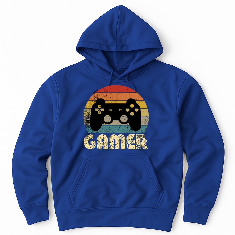 Vintage Retro Gamer Video Game Player Boys Teens Gift Hoodie