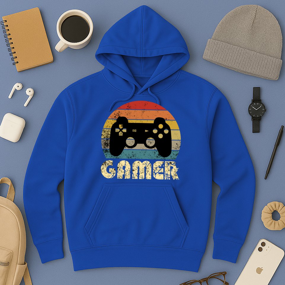 Vintage Retro Gamer Video Game Player Boys Teens Gift Hoodie