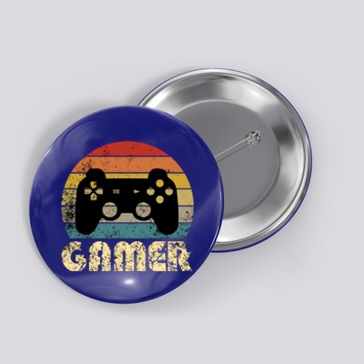 Vintage Retro Gamer Video Game Player Boys Teens Gift Button