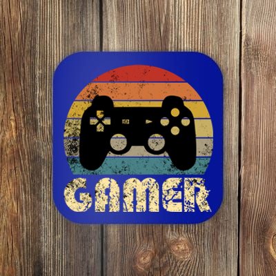 Vintage Retro Gamer Video Game Player Boys Teens Gift Coaster