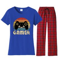 Vintage Retro Gamer Video Game Player Boys Teens Gift Women's Flannel Pajama Set