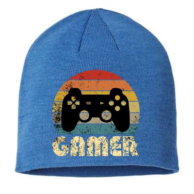 Vintage Retro Gamer Video Game Player Boys Teens Gift Sustainable Beanie