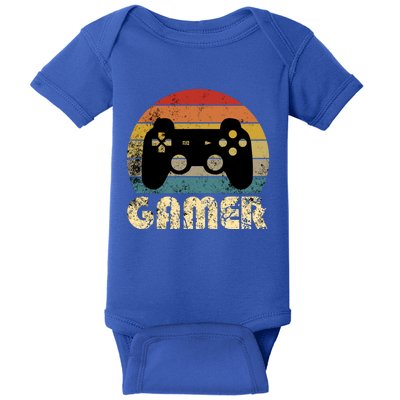 Vintage Retro Gamer Video Game Player Boys Teens Gift Baby Bodysuit