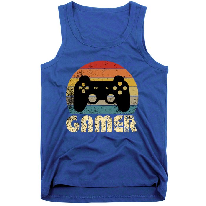 Vintage Retro Gamer Video Game Player Boys Teens Gift Tank Top