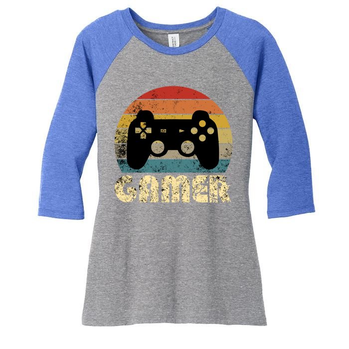 Vintage Retro Gamer Video Game Player Boys Teens Gift Women's Tri-Blend 3/4-Sleeve Raglan Shirt