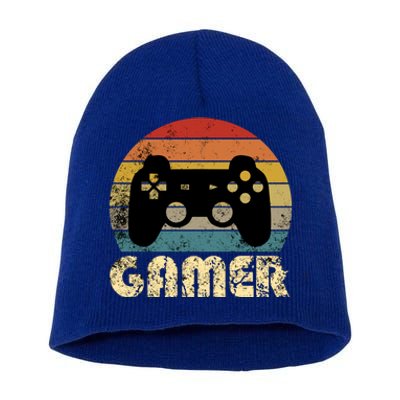 Vintage Retro Gamer Video Game Player Boys Teens Gift Short Acrylic Beanie