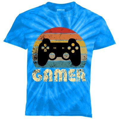 Vintage Retro Gamer Video Game Player Boys Teens Gift Kids Tie-Dye T-Shirt