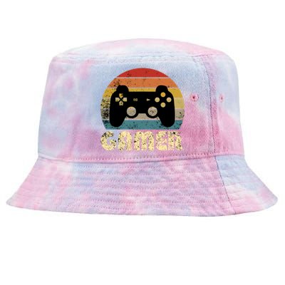 Vintage Retro Gamer Video Game Player Boys Teens Gift Tie-Dyed Bucket Hat