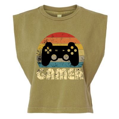 Vintage Retro Gamer Video Game Player Boys Teens Gift Garment-Dyed Women's Muscle Tee