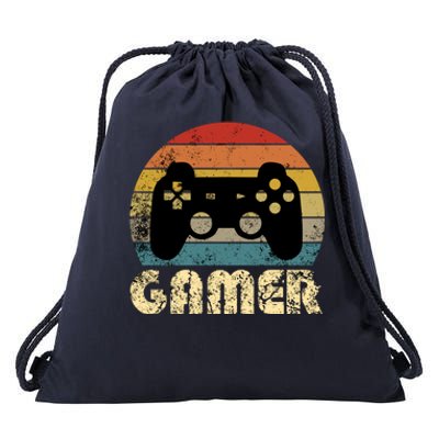 Vintage Retro Gamer Video Game Player Boys Teens Gift Drawstring Bag