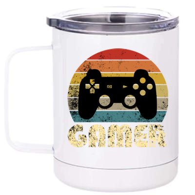 Vintage Retro Gamer Video Game Player Boys Teens Gift 12 oz Stainless Steel Tumbler Cup