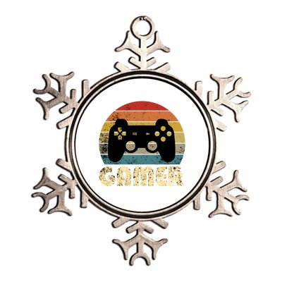 Vintage Retro Gamer Video Game Player Boys Teens Gift Metallic Star Ornament