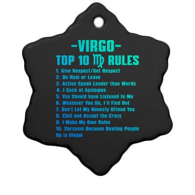 Virgos Rules Gift Ceramic Star Ornament