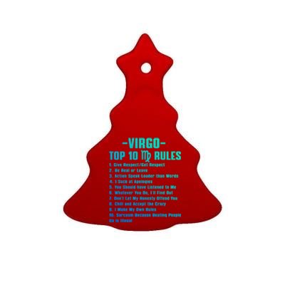 Virgos Rules Gift Ceramic Tree Ornament