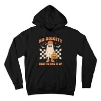 Vintage Retro Halloween Ghost No Diggity Bout To Bag It Up Gift Hoodie