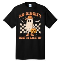 Vintage Retro Halloween Ghost No Diggity Bout To Bag It Up Gift Tall T-Shirt