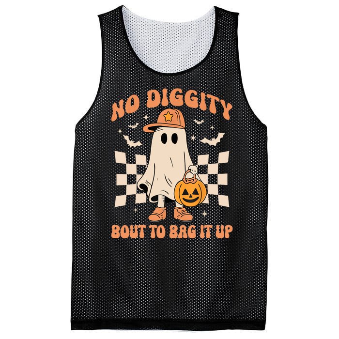 Vintage Retro Halloween Ghost No Diggity Bout To Bag It Up Gift Mesh Reversible Basketball Jersey Tank