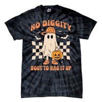 Vintage Retro Halloween Ghost No Diggity Bout To Bag It Up Gift Tie-Dye T-Shirt