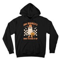 Vintage Retro Halloween Ghost No Diggity Bout To Bag It Up Gift Tall Hoodie