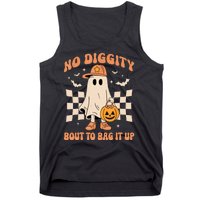 Vintage Retro Halloween Ghost No Diggity Bout To Bag It Up Gift Tank Top