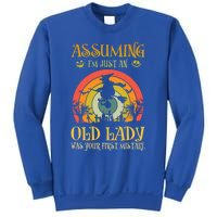 Vintage Retro Halloween Assuming Im Just An Old Lady Gift Sweatshirt