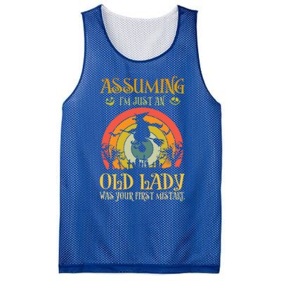 Vintage Retro Halloween Assuming Im Just An Old Lady Gift Mesh Reversible Basketball Jersey Tank