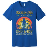 Vintage Retro Halloween Assuming Im Just An Old Lady Gift Premium T-Shirt