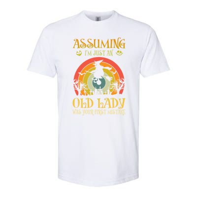 Vintage Retro Halloween Assuming Im Just An Old Lady Gift Softstyle CVC T-Shirt