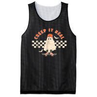 Vintage Retro Halloween Creep It Real Ghost Boy Fall Season Mesh Reversible Basketball Jersey Tank