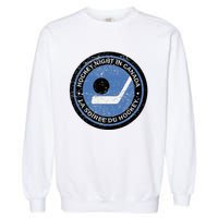 Vintage Retro Hockey Night In Canada Hockey Player Team Garment-Dyed Sweatshirt