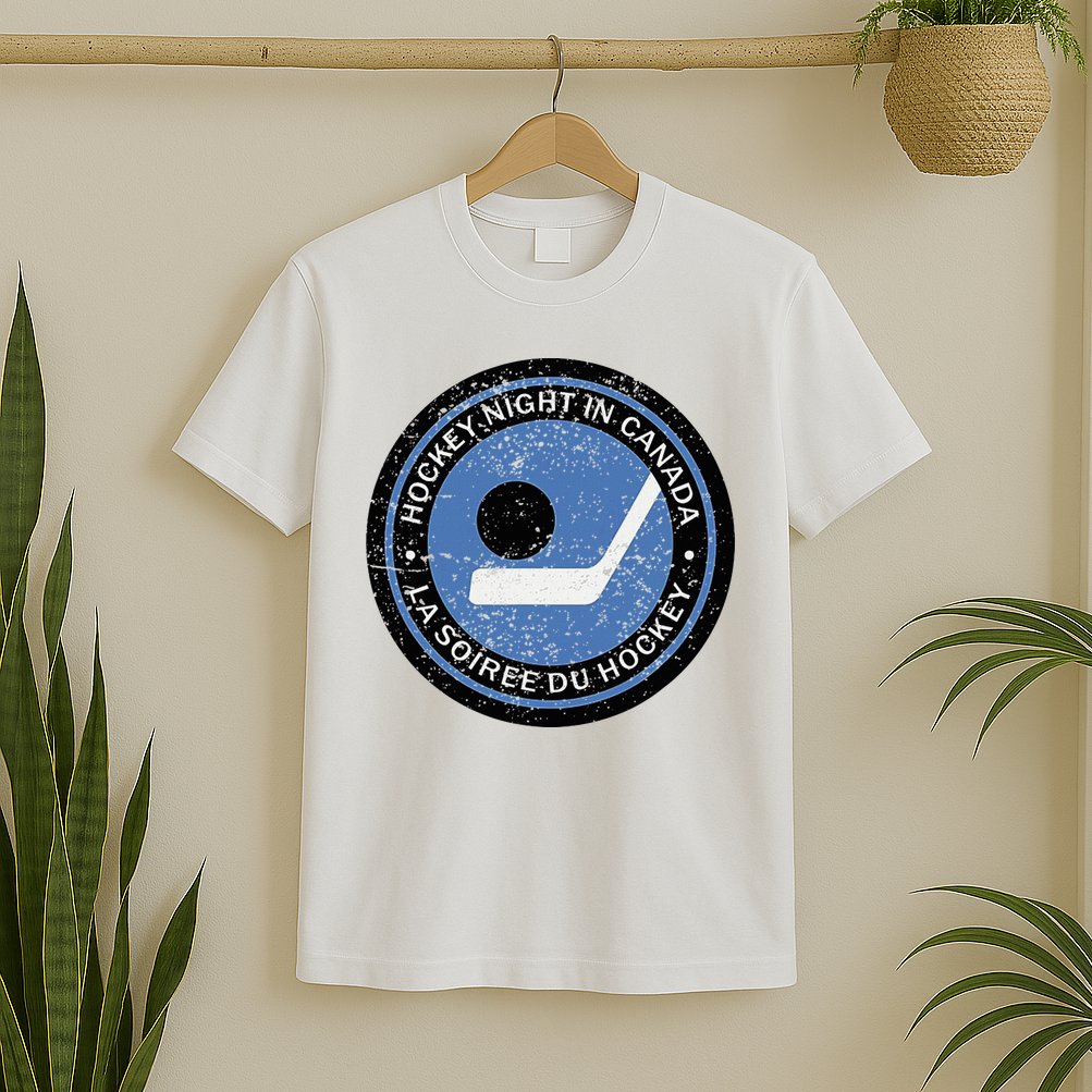 Vintage Retro Hockey Night In Canada Hockey Player Team T-Shirt
