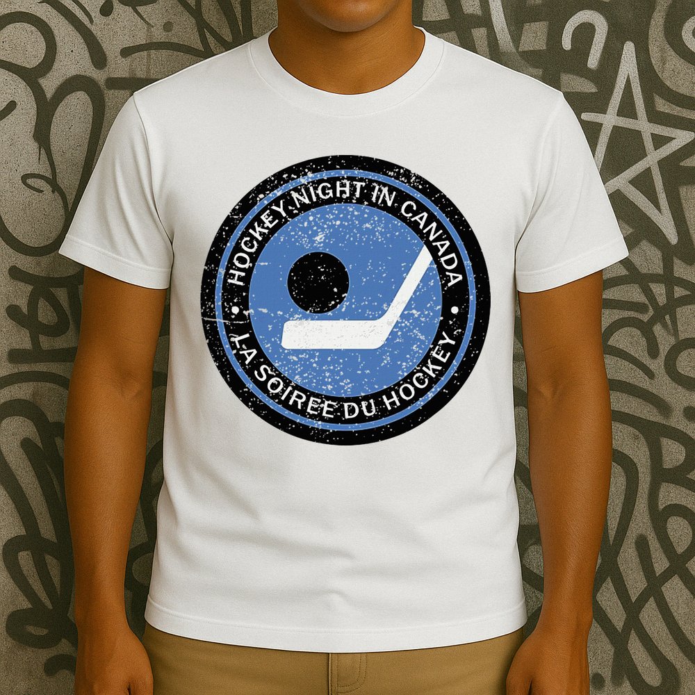 Vintage Retro Hockey Night In Canada Hockey Player Team T-Shirt